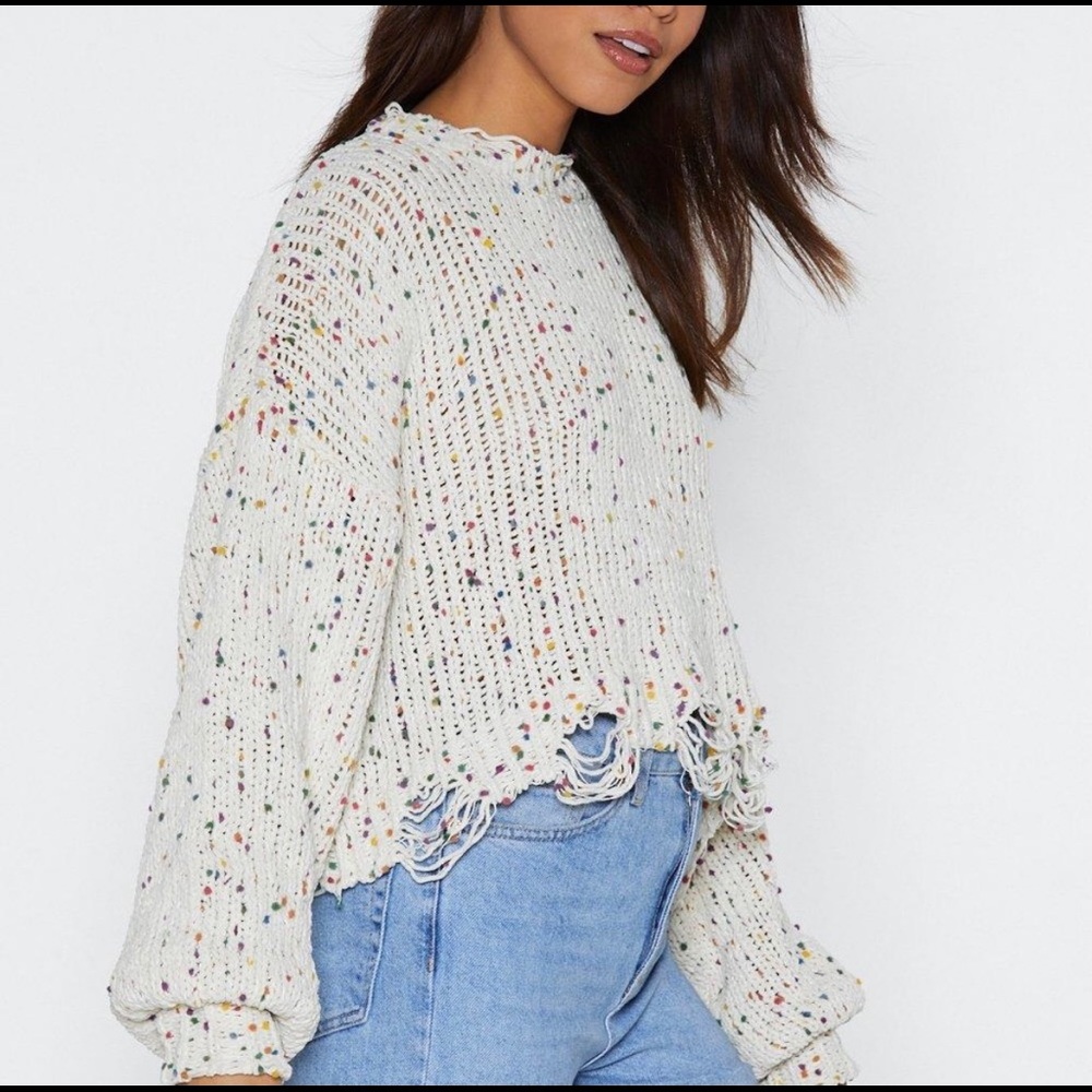 Nasty Gal “Call Knit a Day” Multicolored Sweater - Picture 2 of 3